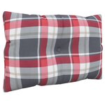 vidaXL Coussins de palette 2 Pièces motif à carreaux rouge tissu