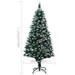 vidaXL Sapin de Noël avec pommes de pin et neige blanche 180 cm