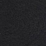 vidaXL Napperons 6 Pièces Noir Plain 38 cm Rond Coton