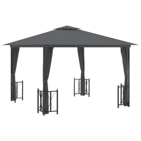 vidaXL Tonnelle avec parois et toit double 3x3 m Anthracite