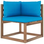 vidaXL Canapé palette de jardin 4 places avec coussins Pin imprégné