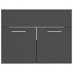 vidaXL Ensemble de meubles de salle de bain Gris Aggloméré