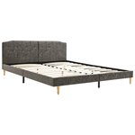 vidaXL Cadre de lit Gris foncé Tissu 150x200 cm
