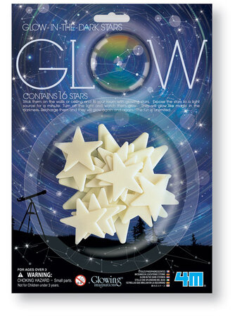 Formes adhésives phosphorescentes Étoiles 16 pièces