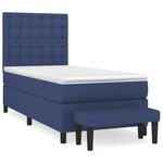 vidaXL Lit à sommier tapissier avec matelas Bleu 90x190 cm Tissu
