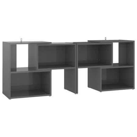 vidaXL Meuble TV Gris brillant 104x30x52 cm Aggloméré