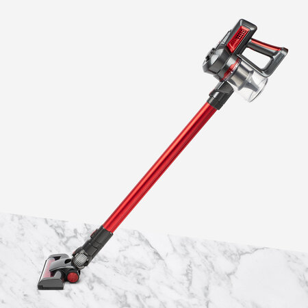Aspirateur Balai 2 En 1 De 0,8L Sans Fil 160W Rouge Noir