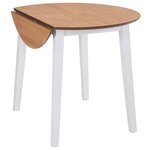 vidaXL Table de salle à manger ronde à abattant MDF Blanche