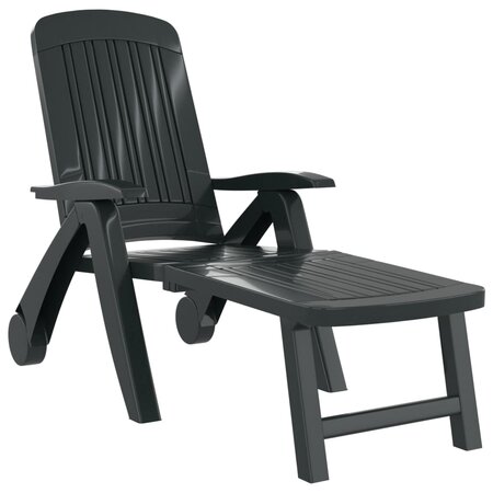 vidaXL Chaise longue pliable Polypropylène Vert