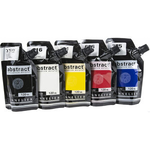 Peinture acrylique en sachet - couleurs primaires - sennelier