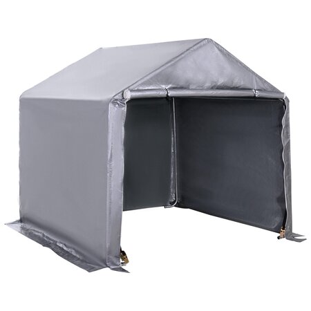 Abri de jardin rangement extérieur en PE résistant aux UV gris dim. 2L x 2l x 2H m