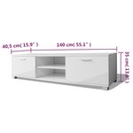 vidaXL Meuble TV à haute brillance blanc 140 x 40 3 x 34 7 cm