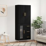 vidaXL Buffet haut Noir 69 5x34x180 cm Bois d'ingénierie
