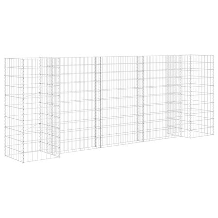 vidaXL Jardinière à gabion en H Fil d'acier 260x40x100 cm