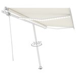 vidaXL Auvent automatique avec capteur de vent et LED 450x300 cm Crème