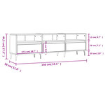 vidaXL Meuble TV sonoma gris 150x30x44 5 cm bois d'ingénierie