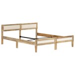 vidaXL Cadre de lit Bois de manguier massif 140 cm