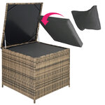 Tectake canapé de jardin sienne 4 places avec coffre de rangement - marron naturel/gris foncé