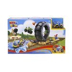 Rev & roll  circuit voiture loop track  piste modulable avec looping incluant 1 véhicule mini action rumble  piste de 41 cm inspi