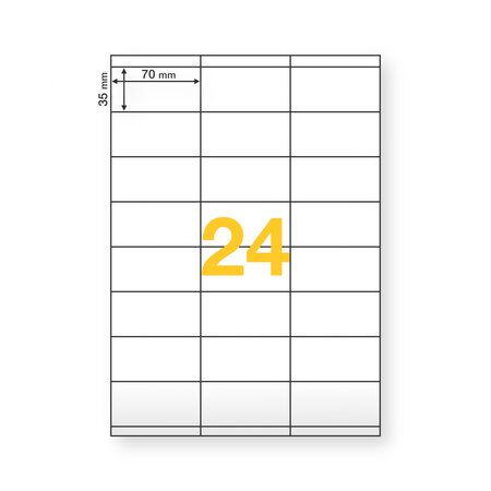 Lot de 200 planches de 24 étiquettes 70 x 35 mm