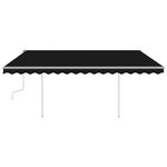 vidaXL Auvent manuel rétractable avec poteaux 4x3 m Anthracite