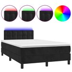 vidaXL Sommier tapissier avec matelas et LED Noir 120 x 200 cm Velours