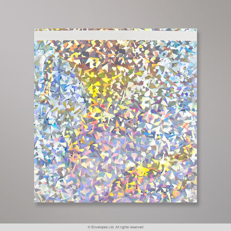 Lot de 50 sachet alu holographique argenté 165x165 mm