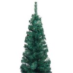 vidaXL Sapin de Noël artificiel mince avec support vert 150 cm PVC