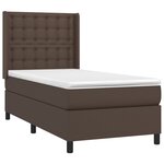 vidaXL Sommier tapissier et matelas et LED Marron 80x200 cm Similicuir