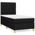 vidaXL Lit à sommier tapissier avec matelas Noir 100x200 cm Tissu