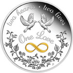 Pièce de monnaie en argent 1 dollar g 31.1 (1 oz) millésime 2023 one love