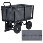 vidaXL Bâche de chariot de jardin Gris foncé 81x41x40 cm Tissu