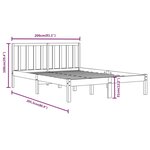 vidaXL Cadre de lit Bois de pin massif 200x200 cm