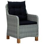vidaXL Mobilier à dîner 9 Pièces avec coussins Résine tressée Gris clair