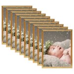 vidaXL Collage de cadres photo 10 Pièces de table Doré 10x15 cm MDF