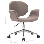 vidaXL Chaises pivotantes à manger lot de 4 taupe tissu