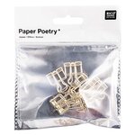 12 pinces double-clip dorées 19 mm