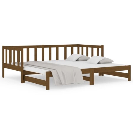 vidaXL Lit coulissant Marron miel 2x(80x200) cm Bois de pin massif
