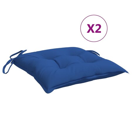 vidaXL Coussins de chaise 2 Pièces bleu 50x50x7 cm tissu oxford