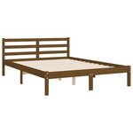 vidaXL Cadre de lit tête de lit marron miel petit double bois massif