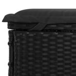 vidaXL Chaise longue à 2 places avec coussins noir résine tressée