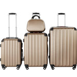 Tectake set de 4 valises pucci - champagne