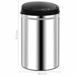 vidaXL Poubelle à capteur automatique 30 L Acier inoxydable