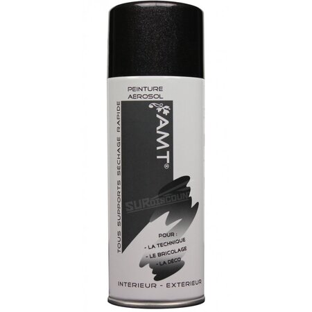 Bombe de peinture noir métallisé 330ml - amt