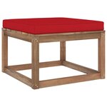vidaXL Repose-pied de jardin avec coussin rouge