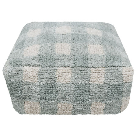 Pouf Vichy vert sauge 20 x 40 x 40 cm