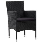vidaXL Salon de jardin 5 Pièces avec coussins Résine tressée Noir