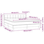 vidaXL Lit à sommier tapissier avec matelas Gris clair 180x200cm Tissu
