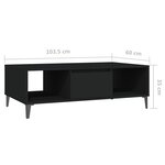 vidaXL Table basse Noir 103 5x60x35 cm Aggloméré