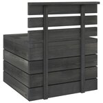 vidaXL Salon palette de jardin 7 Pièces Bois de pin massif Gris foncé